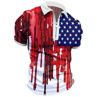 Muška američka patriotska košulja za muškarce za muškarce 4 srpnja, košulje od ovratnika od 3D sitne