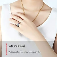 Keusn ženska modna boja od nehrđajućeg čelika Geometrija prsten za prsten veličine 5- W
