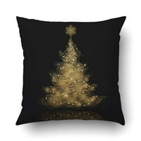 Xmas božićno drvce Zlatni crni uzorak jastuk jastuk za jastuk za jastuk