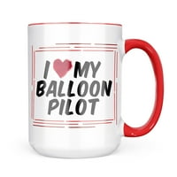 Neonblond i Heart Love Moj balon pilot krig poklon za ljubitelje čaja za kavu