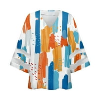 Country koncertne odjeće za žene Ljeto Ležerne prilike V izrez BLUZE BELL ruhove mrežice s majicama