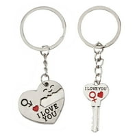 Cink Legura Držite ključ za moje srce Volim vas par tipke za ključeve Keychain Key prsten Ljubavnik