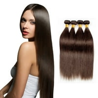 Srednje smeđu brakove smeđu kosu Brazilski snopovi ravne srednje smeđe boje # Neobrađena djevičanska smeđa ljudska kosa tkanje snopova 22