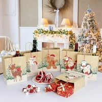Božićne torbe od poklona sortirane papirne torbe s ručkama i oznakama za božićnu zabavu Dobavljači dekor,