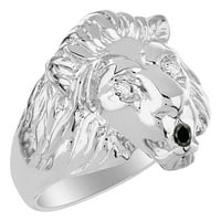 Prsteni Sterling Silver Lav glava originalni dijamanti u očima i bojama kamen roda u usta zabavnim dizajnom
