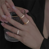 Prstenovi za žene Lzobxe ženski prevencija anksioznog prstena sa perlama, aktivnosti rotirajući biserni