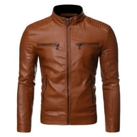 Kali_store muške jakne stilske muške tanke jakne casual sportskih vjetrovske jakna s kapuljačom smeđa,