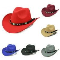 Jazz Cap Wide Brim Cowboy Style Rivet Roll up Solid Boja Fedora Hat Obucite dodatnu opremu