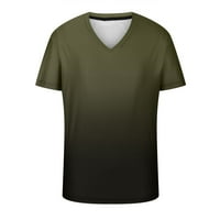 Inveife muške majice plus veličine muški povremeni V-izrez gradijentni ispis pulover fitness sportske