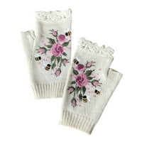 Juebong Zima toplo za slobodno vrijeme pletene rukavice Tople rukavice pletene rukavice od pola prsta
