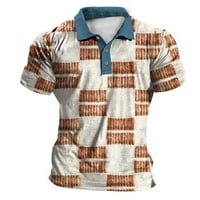 Tking modna muška košulja Golf košulja Casual Sports V izrez rebrani ovratnik kratki rukav modni casual