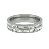 Ijewelry Clear Bageette - CZ nehrđajući čelik vječni stil vjenčani prsten