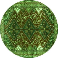 Ahgly Company u zatvorenom okruglom perzijskim zelenim tradicionalnim prostirkama područja, 3 'runda