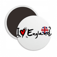 Love England World Flog Heart Okrugli ceroks Frižider Magnet održava ukras