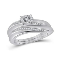Sterling Silver Diamond Solitaire Usklađivanje venčanja CTTW