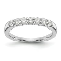 Čvrsta 14k bijelo zlato sedam kamena dijamantski vjenčani prsten sa CZ kubičnom cirkonije veličine 5