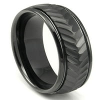 Titanium kay crni volfram Carbide Chevron Newport Comfort Fit Muški vjenčani prsten za vjenčanje SZ