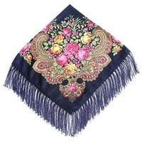 Yuehao dodaci Ženska dama Folk-Custom Ispis Tassel Square Scal Wrap Shaw Travel Scarve Scarfe Multicolor