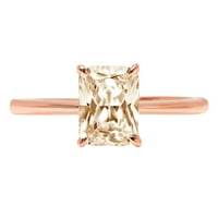 2. CT sjajan blistavo Clear Simulirani dijamant 18k ružičasto zlato pasijans prsten sz 8