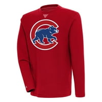Muški antigua crveni Chicago Cubs Fleer bunker pulover dukserica