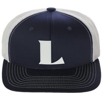 DAXTON bejzbol kamiondžija 3D 3D glavna slova slova Screered Mid Profile CAP, mornarski bijeli šešir,