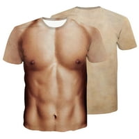 Muški kratki rukav Basic Tops 3D mišićni muškarac Ispis modne fitness okrugli vrat kratki rukav majica