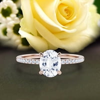 Sirprizirano poklon minimalistički 1. karat ovalni dijamantni zaručnički prsten, klasični vjenčani prsten