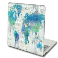 Kaishek tvrda futrola Kompatibilan je - rel. MacBook Pro 15 s mrežnim prikazom modela: A1707 mapa svijeta