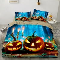 Halloween Duvet Cover King Cartoon Pumpkin Conforter Cover Lanty Posteljina Ghost prekrivač za djecu