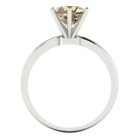1. CT sjajan okrugli rez prozirni simulirani dijamant 14k bijeli zlatni pasijans prsten sz 8.25