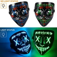 Zastrašujuća maska, LED čistač maska, EL žica LED svjetla za svjetlost za festival Cosplay party