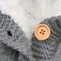 Bodysuit unise Newborn Girls Boys Winter Warm Coat pletene odjeće sa kapuljačom Grey 12 mjeseci