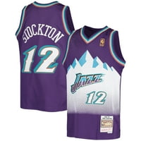 Mladi Mitchell & Ness John Stockton Purple Utah Jazz 1991- Tevrto drvo Klasics Swingman Ballbovk bačnica