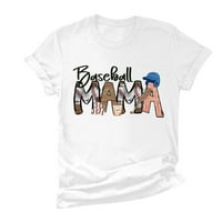 PBNBP ženske majke dane dane za bejzbol mama Crewneck kratkih rukava majica, majice