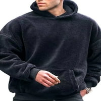 Abtel muški vrhovi kapuljača flis obložene dukseve udobne dukseve muškarci casual sportsko pulover black