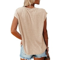 Ženska ljetna casual labava majica s rukavima s rukavima sa okruglim vratom