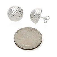 Sterling srebrne teksturirane dijamantske naušnice