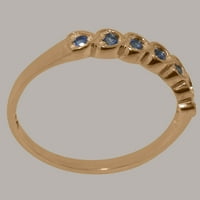 Britanci napravio 9k ružičasto zlato prirodno safir ženski vječni prsten - veličine opcija - veličine