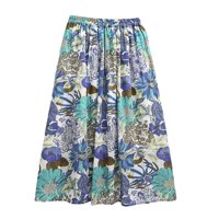 Prednjeg swalk-a Ljeto Flowy A-line suknje polka dot casual midi suknja Šifon boho cvjetna suknja