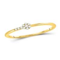 Jewels 10kt Yellow Gold Womens Okrugli dijamantni cvjetni nosač za band prsten CTTW