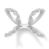 Araiya Sterling Silver Diamond Wide Space Band Prsten za žene, veličina 9.5