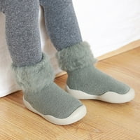 Čarape slikove djevojke djeca čvrste pletene čarape meke tople cipele dječake toddlera jedine gumene cipele
