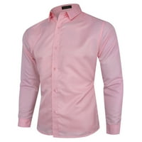 Klasična haljina košulja mens solid color dugi rukav na dugme Oružje na otvorenom Top Plus size S-5XL