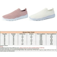 Daeful Women Flats pletene tenisice gornje čarape Mrežne cipele za hodanje trčanje široke širine klizanje klizanja Ležerne cipele ružičasta 7,5