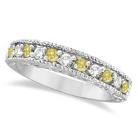 Fancy Yellow Canary i Bijeli dijamantni prsten 14k bijelo zlato