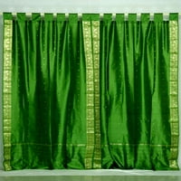 Green TAB TOP SHEER SARI CURTAR DRAPE - 80W 84L - par