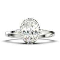 Prekrasan BoHo i hipi 1. Karat Ovalni rez dijamantski moissan zaručni prsten, vjenčani prsten u srebru