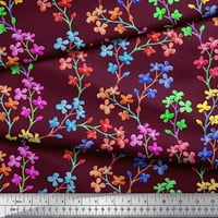 Soimoi Poly Georgette tkanina Lilac cvjetna od tiskana zanatsko tkanina od dvorišta široko