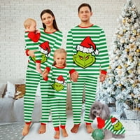 Smiješni Christmaspajamas, Božićne pidžame bebe-zelene bijele pruge i zelene vilenjake sa božićnim šeširima