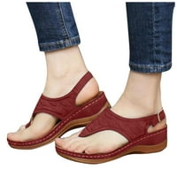 Ženske klin pete Flip flops multikolor vezene sandale papuče